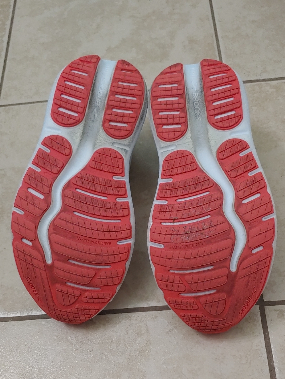 Brooks Ghost 2 Max Shoes Women's White And Orange Running Sneakers Size 8 - Picture 6 of 7